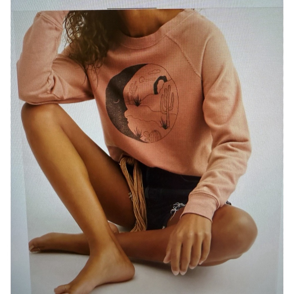 Moon Sweatshirt Mate The Label in Terracotta Organic Cotton Vintage-Inspired XS
